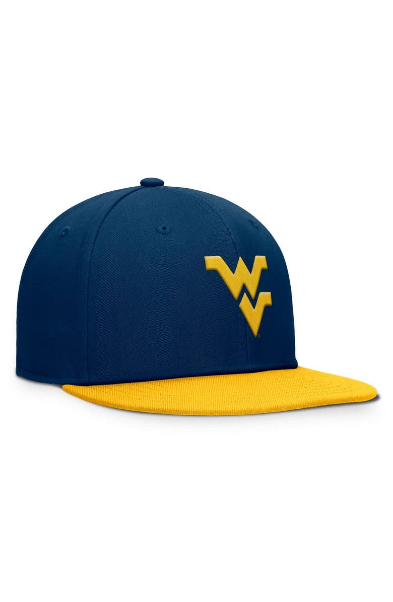 TOP OF THE WORLD Men's Top of the World Navy West Virginia Mountaineers Fundamental Snapback Hat, Alternate, color, Navy