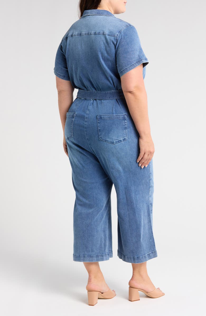 Universal Standard Kate Tie Waist Denim Jumpsuit, Alternate, color, Austin Blue