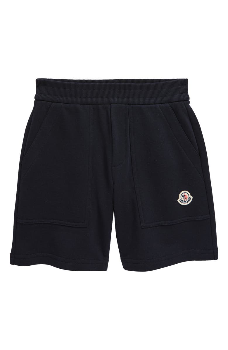 Moncler Kids' Logo Cotton Shorts, Main, color, 