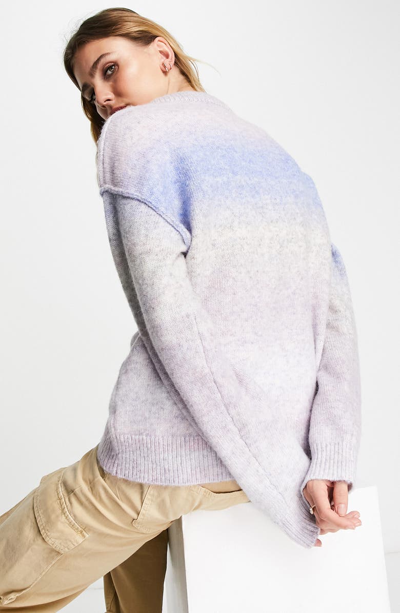 Topshop Ombré Stripe Sweater, Alternate, color, 