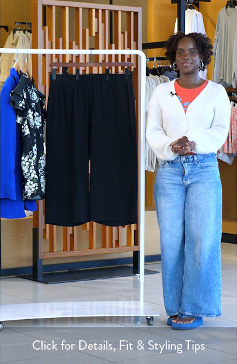 Isha Wide Leg Cotton & Linen Blend Capri Pants, sales video thumbnail