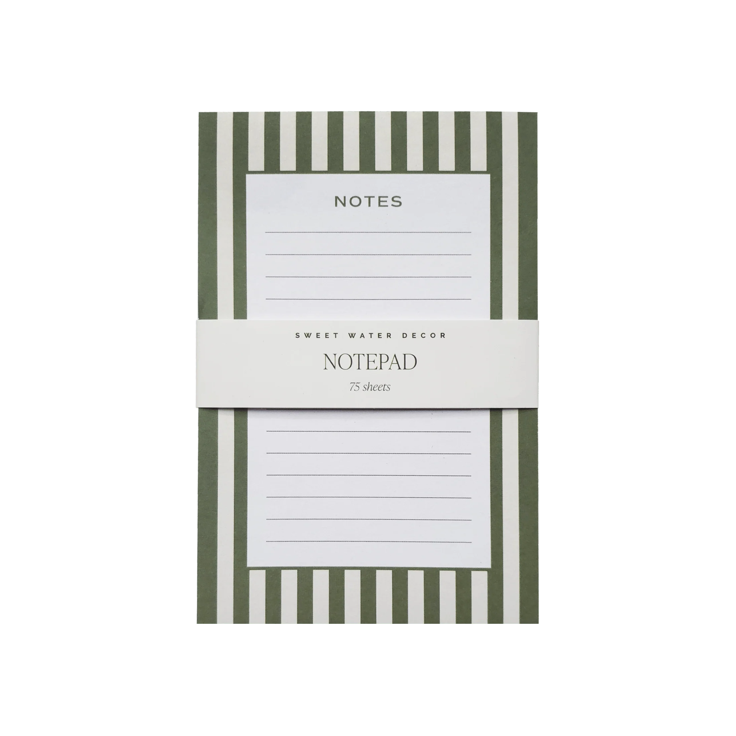 Green Stripes Tear Off Notepad
