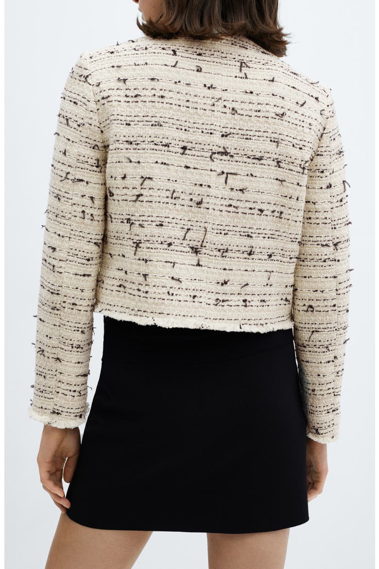 Modena Stripe Crop Tweed Jacket, Alternate, color, LIGHT BEIGE