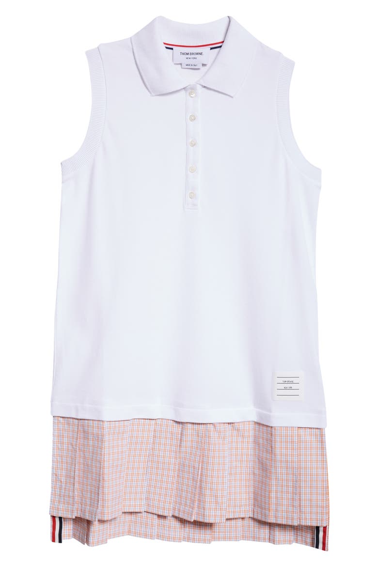 Mixed Media Sleeveless Minidress, Alternate, color, WHITE