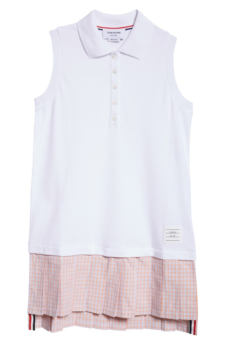Thom Browne Mixed Media Sleeveless Minidress, Alternate, color, 