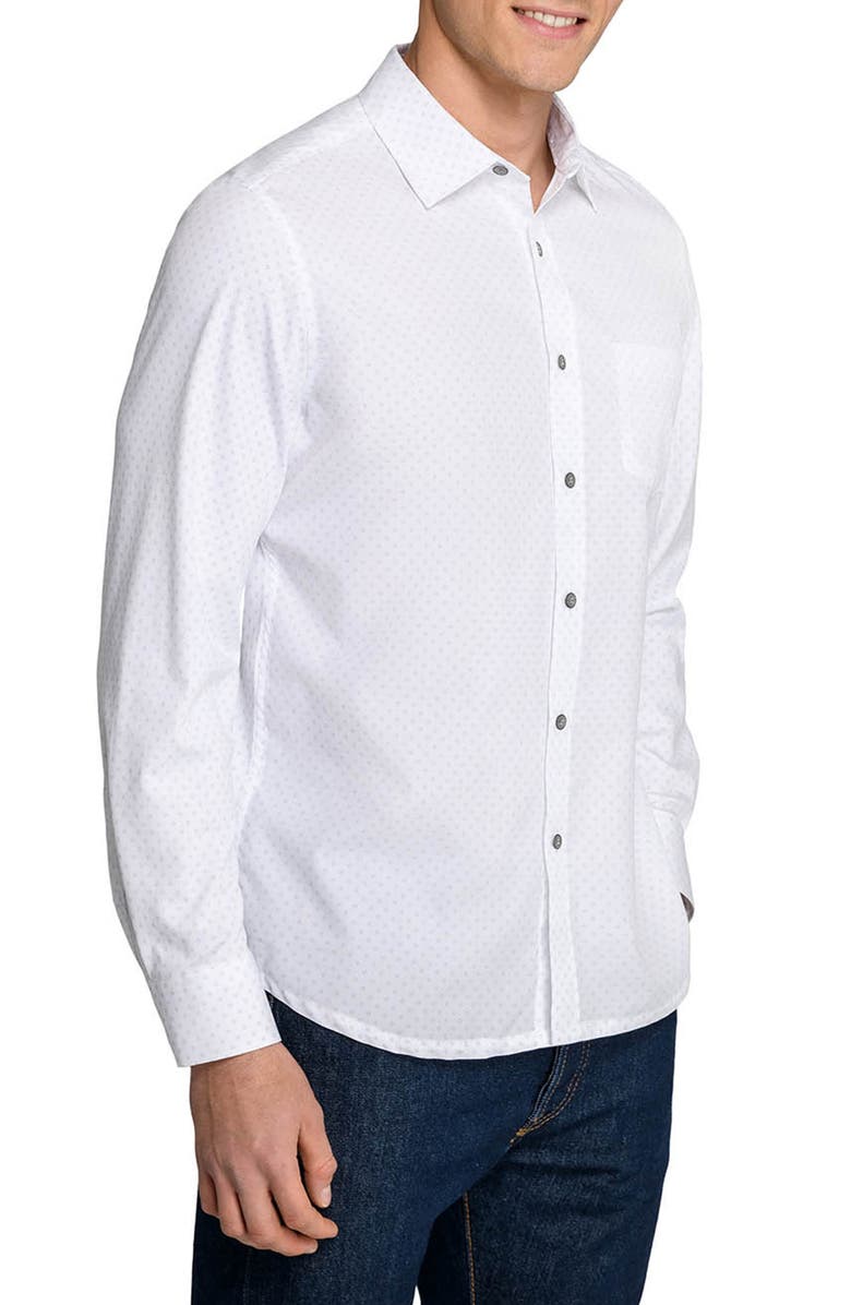 W.R.K Slim Fit Abstract Floral Dot Reworked Button-Up Shirt, Alternate, color, White