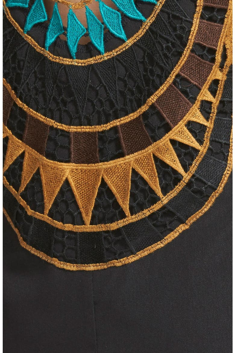 Embroidered Shift Dress, Alternate, color, BLACK