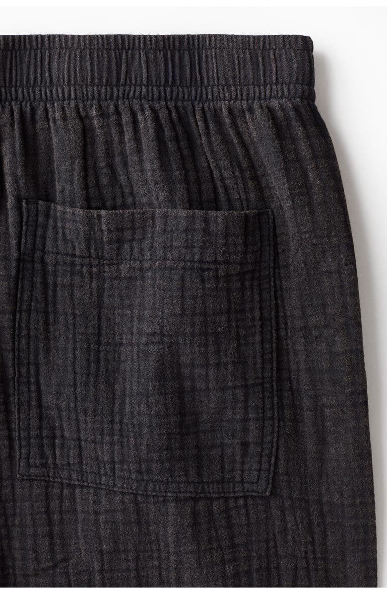H&M Relaxed Fit Muslin Shorts, Alternate, color, Black
