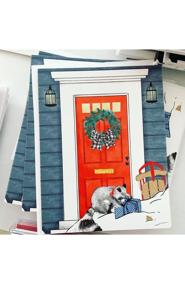 Ramus & Co Holiday/Christmas Raccoon's Gift Greeting Card Pack, Alternate, color, Multi-Pack