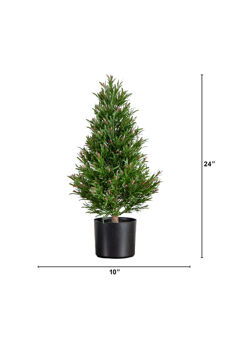2-ft UV Resistant Artificial Rosemary Cone Topiary Tree, Alternate, color, Green