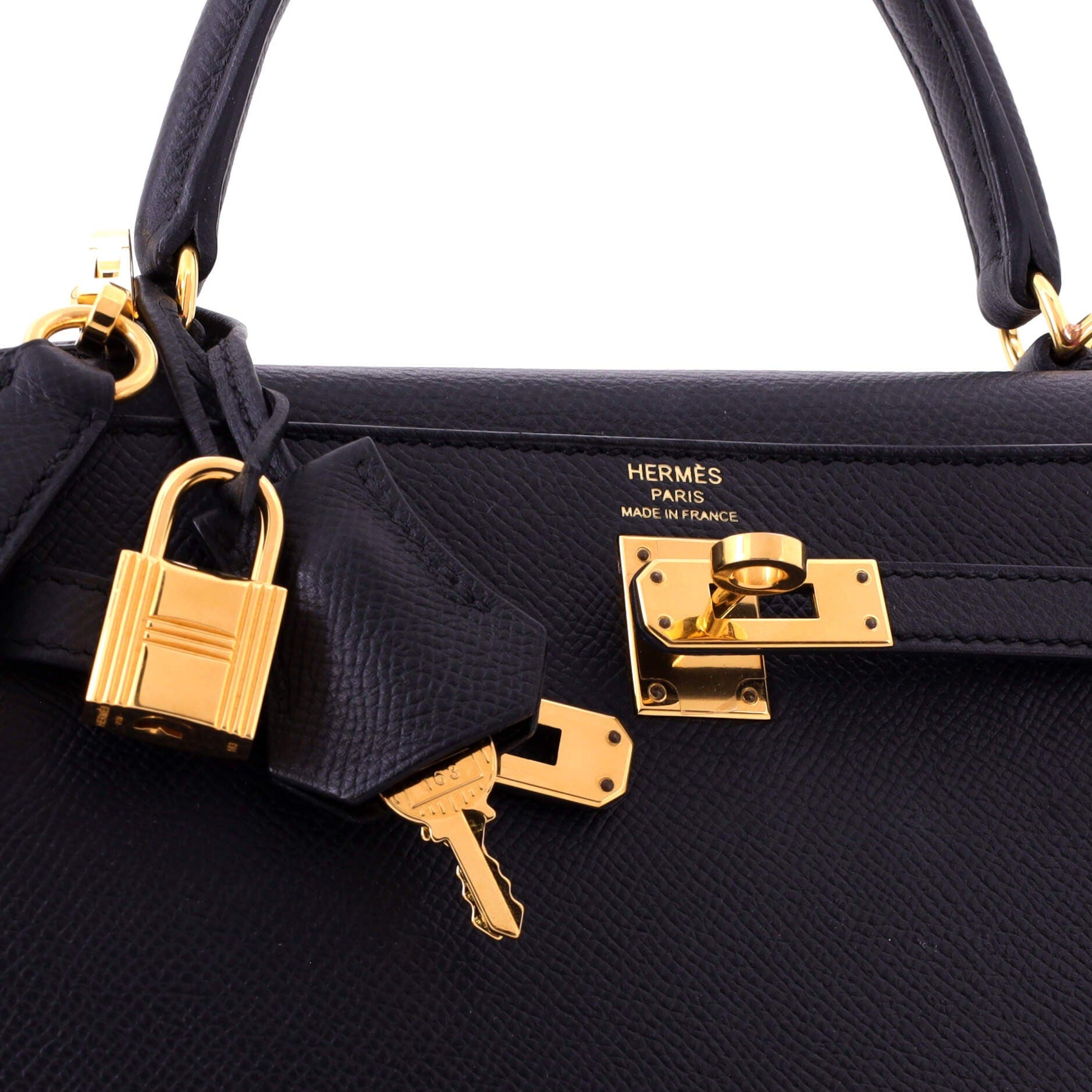 Pre-Owned Hermes Kelly Handbag Black Epsom with Gold Hardware 25, Alternate, color, Noir