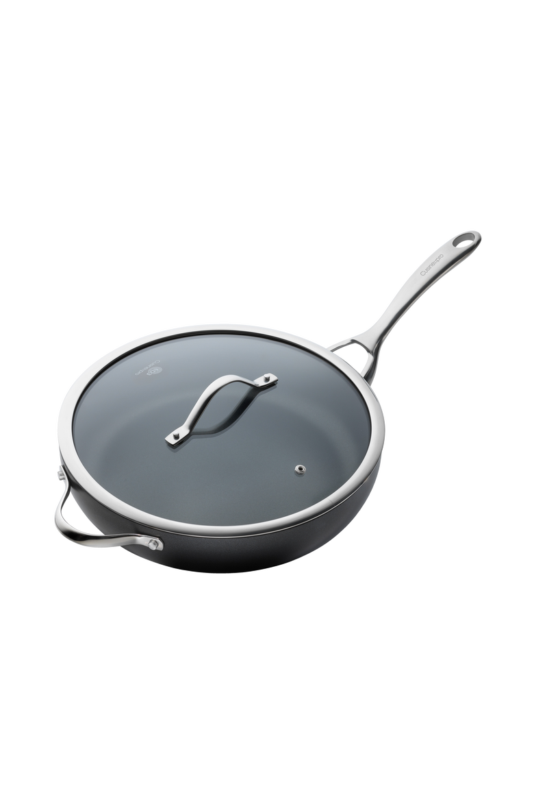 iD3® Sauté Pan with Lid 4.4qt, Main, color, BLACK