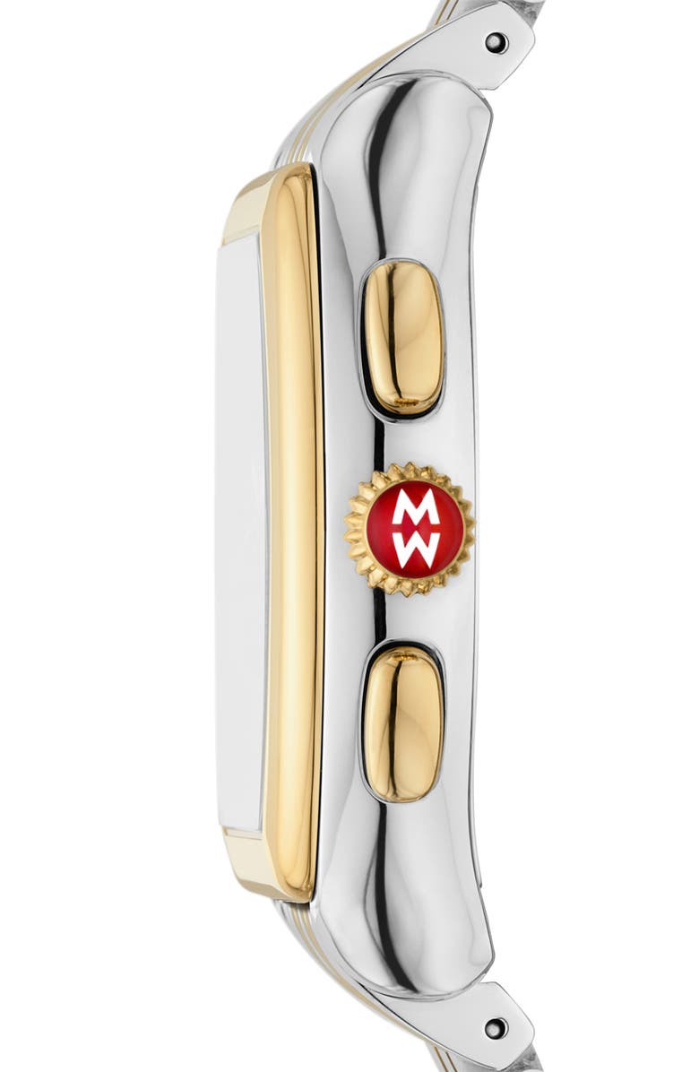 MICHELE Releve Diamond Two-Tone Bracelet Watch, 45mm - 0.04ct., Alternate, color, 2T Silver/Gold
