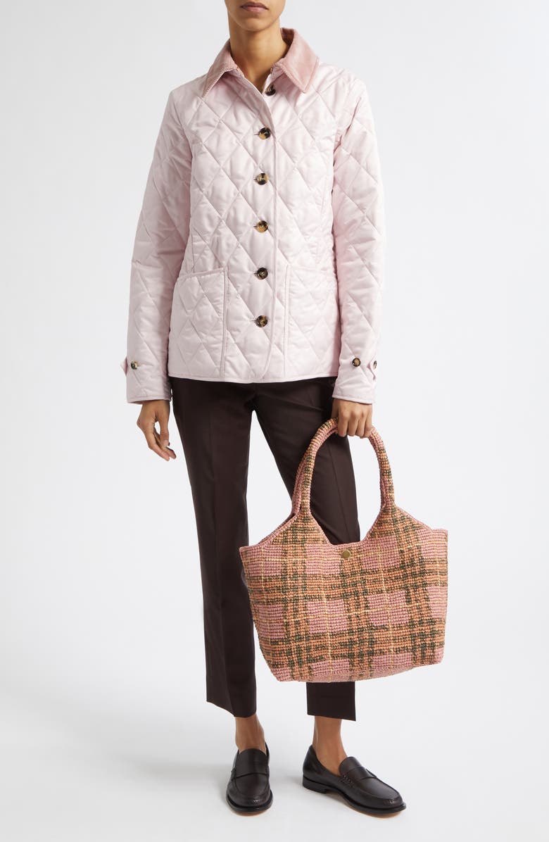 Burberry Fernleigh Quilted Jacket, Alternate, color, Mallow Pink