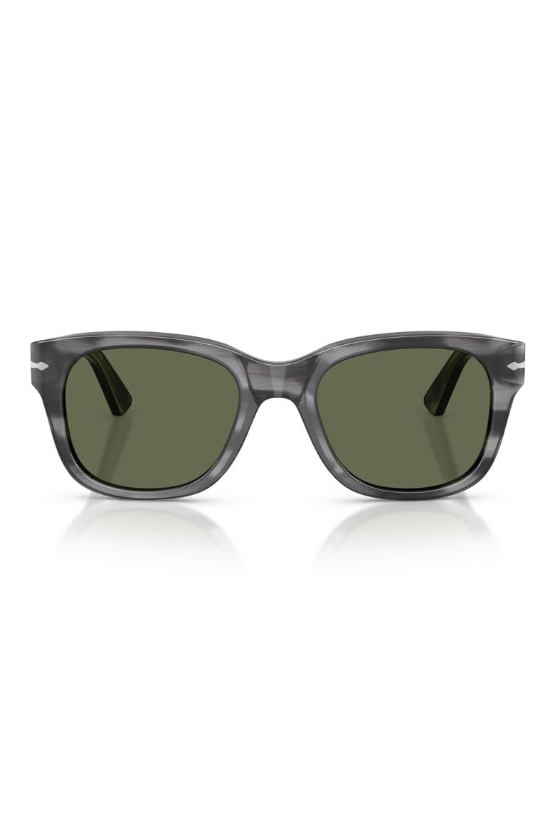 55mm Polarized Square Sunglasses, Main, color, STRIPPED GREY / GREEN POLAR