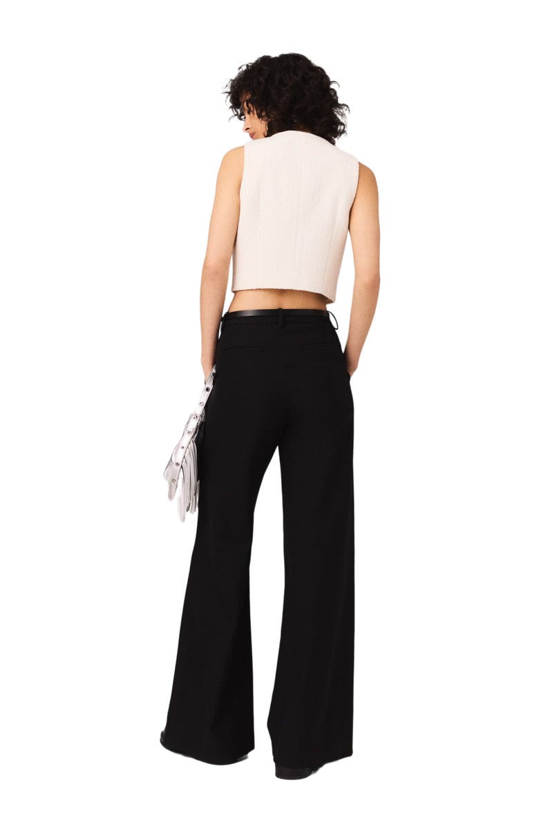 maje Sleeveless tweed lurex top, Alternate, color, Ecru