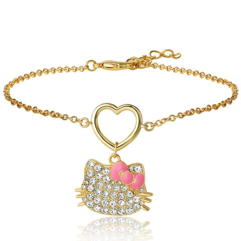 Pave Heart Charm Bracelet