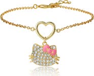 Hello Kitty Pave Heart Charm Bracelet