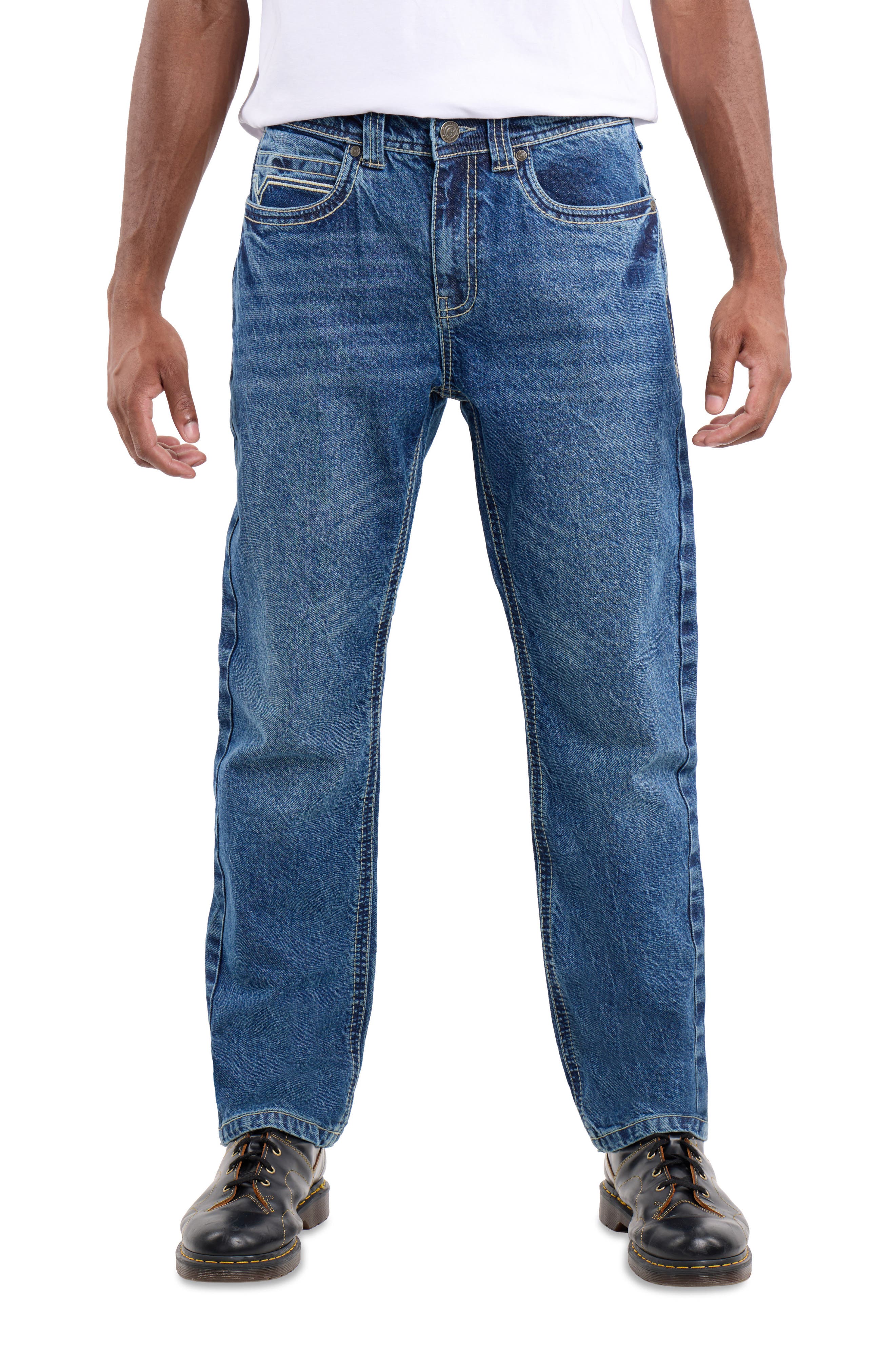 Saddle Stitch Straight Leg Jeans - image 3