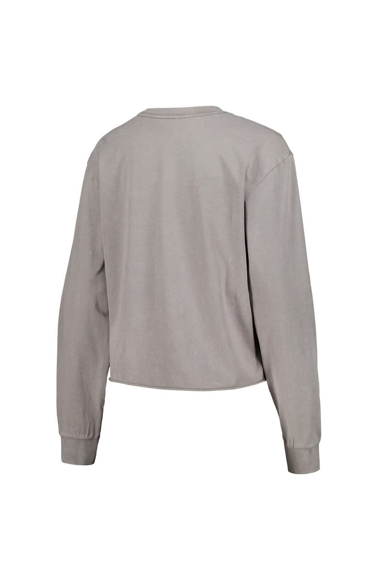 THE WILD COLLECTIVE Women's The Wild Collective  Gray Boston Celtics Band Cropped Long Sleeve T-Shirt, Alternate, color, 