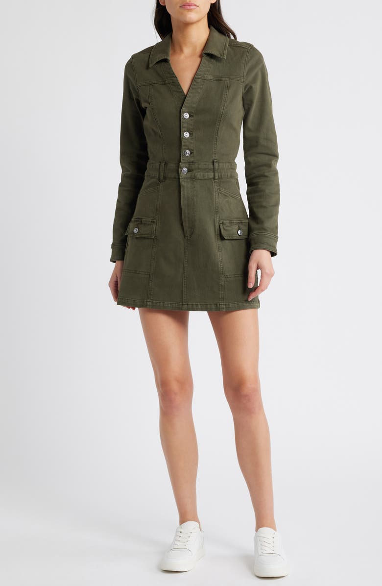 PAIGE Greta Long Sleeve Denim Cargo Dress, Alternate, color, 