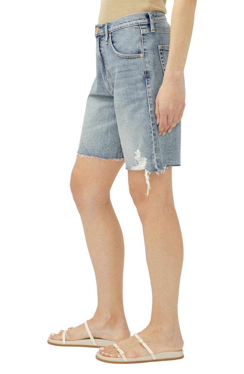 Silver Jeans Co. Relaxed Raw Hew Denim Bermuda Shorts, Alternate, color, 