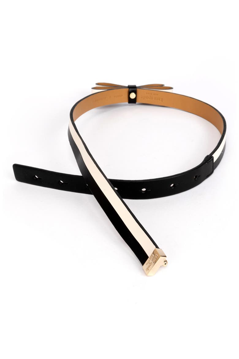 two-tone bow belt, Alternate, color, BLACK / CREAM