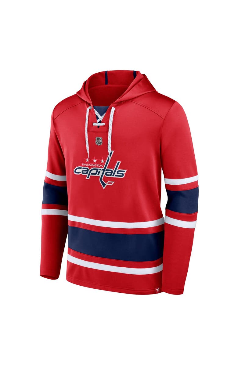FANATICS Men's Fanatics Branded Tom Wilson Red Washington Capitals Name & Number Lace-Up Pullover Hoodie, Alternate, color, Red