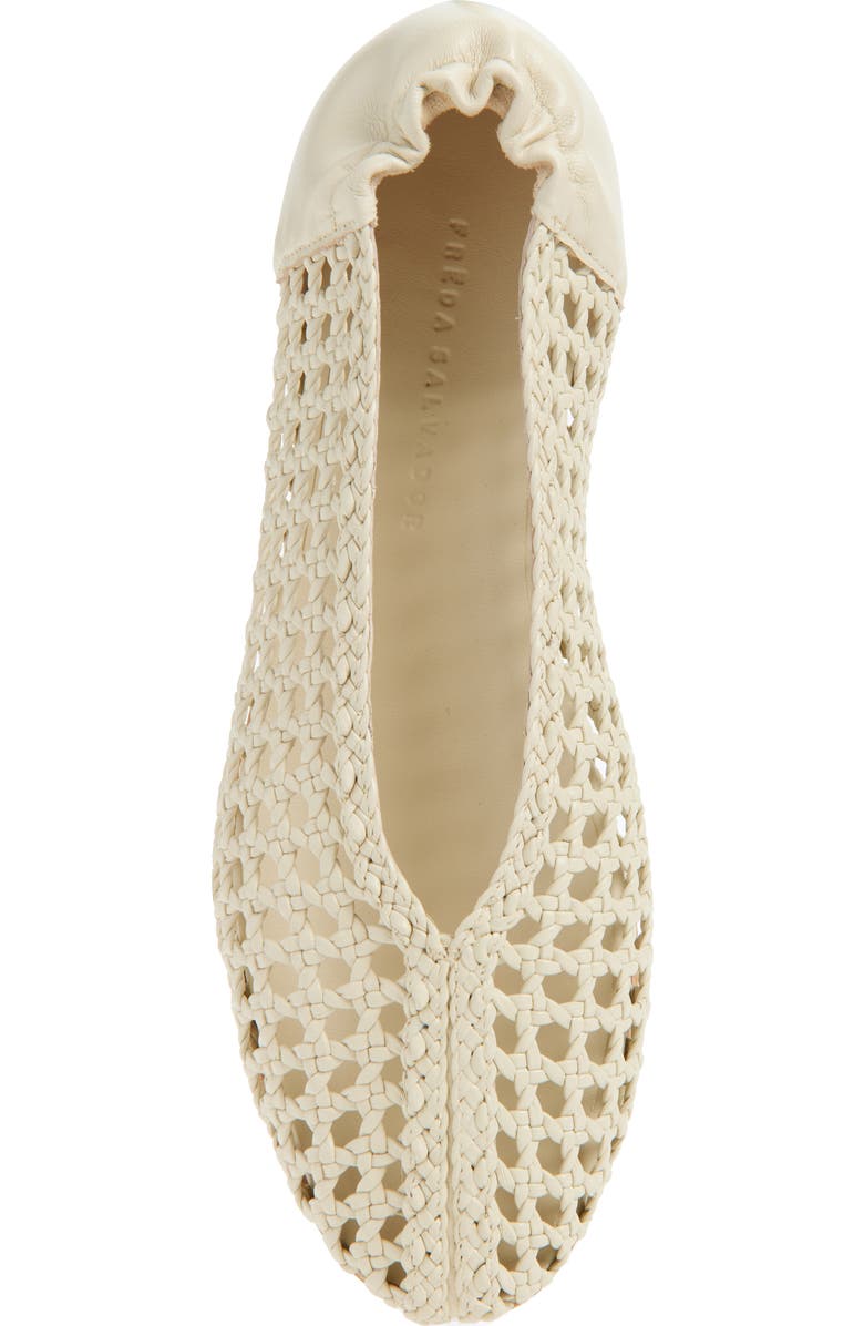 Freda Salvador Woven Ballet Flat, Alternate, color, Vanilla Woven Calf With Laces