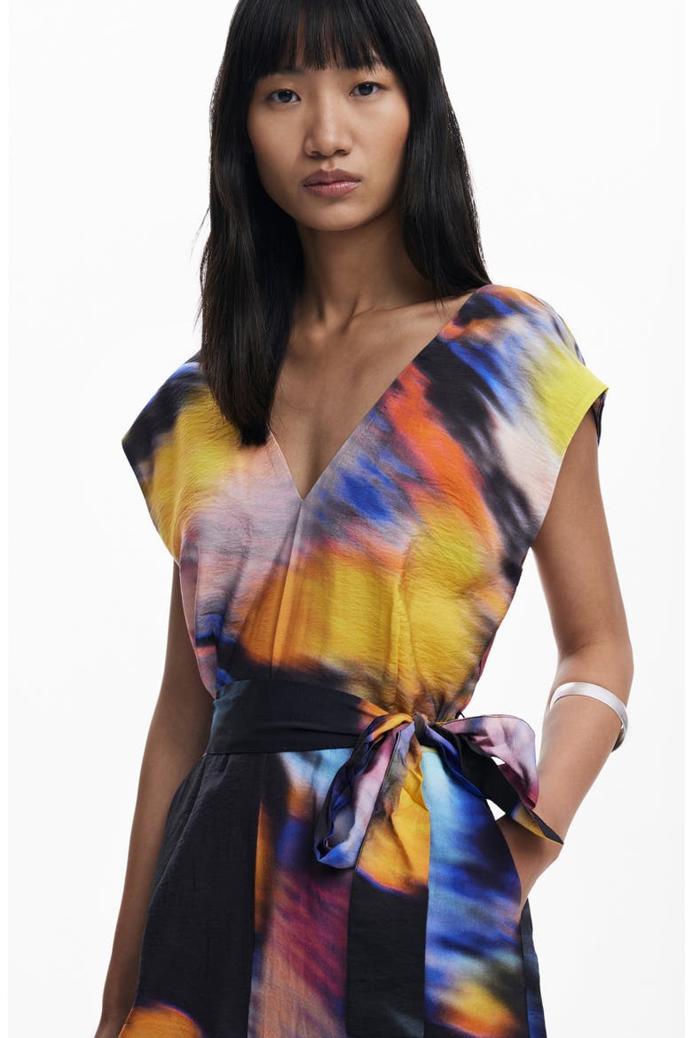 Abstract Print Jumpsuit, Alternate, color, BLACK