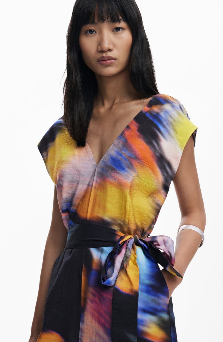 Desigual Abstract Print Jumpsuit, Alternate, color, 