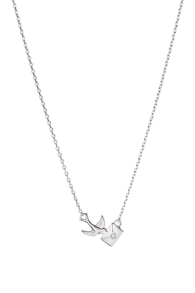 Love Letter Inline Necklace, Main, color, Silver