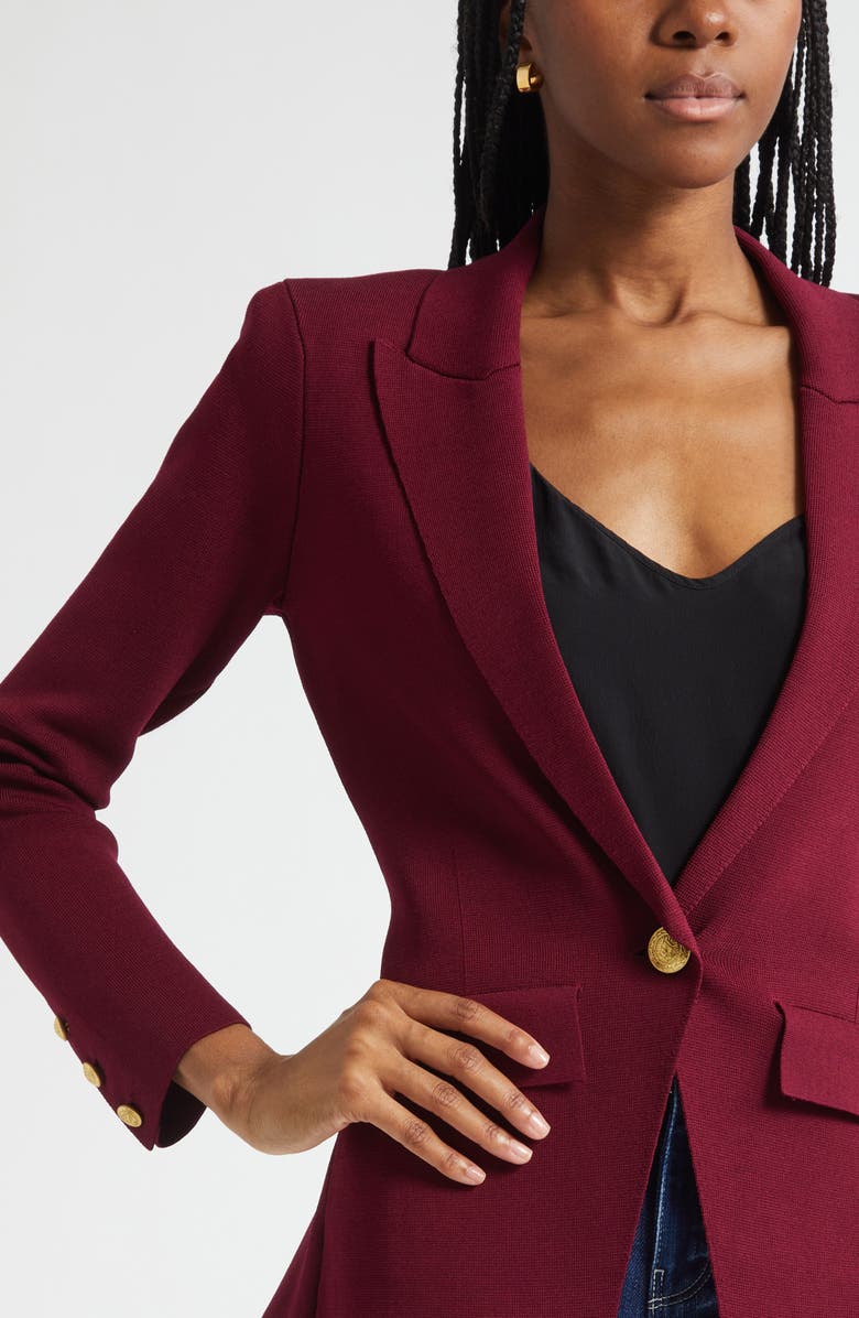 L
AGENCE Chamberlain Knit Blazer, Alternate, color, Dark Port/ Gold