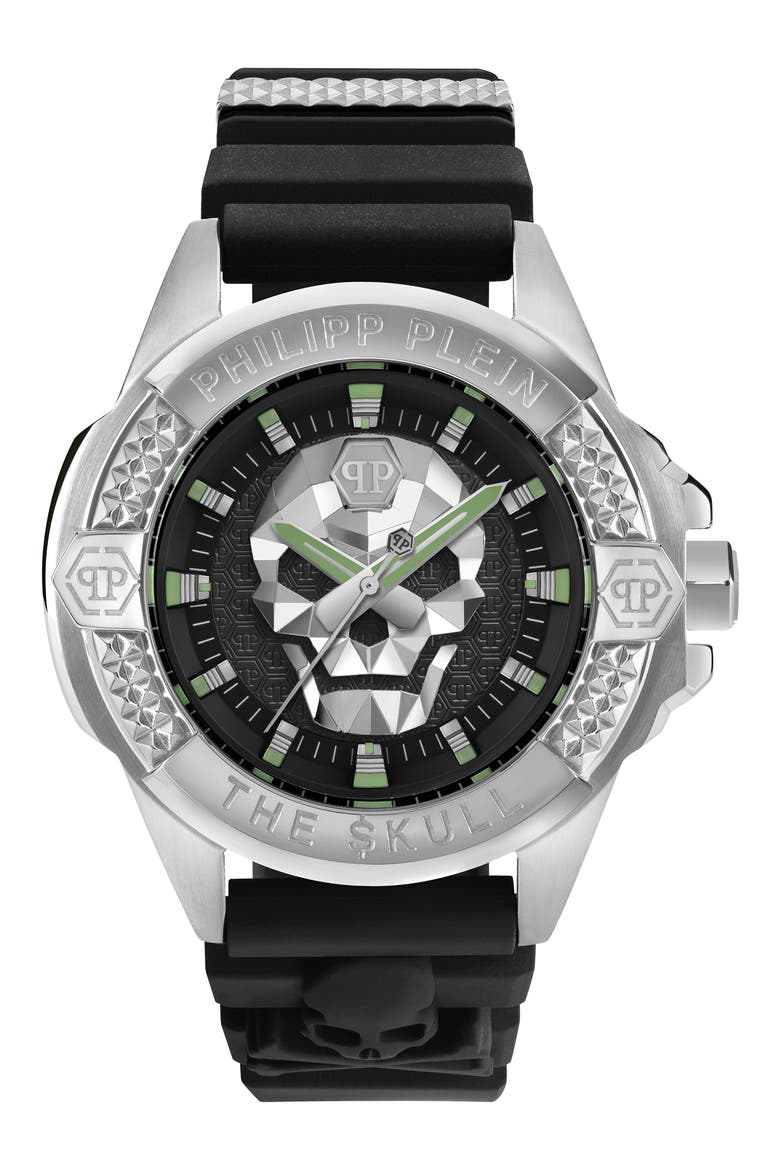 The $kull Silicone Strap Watch, 44mm, Main, color, STSTL