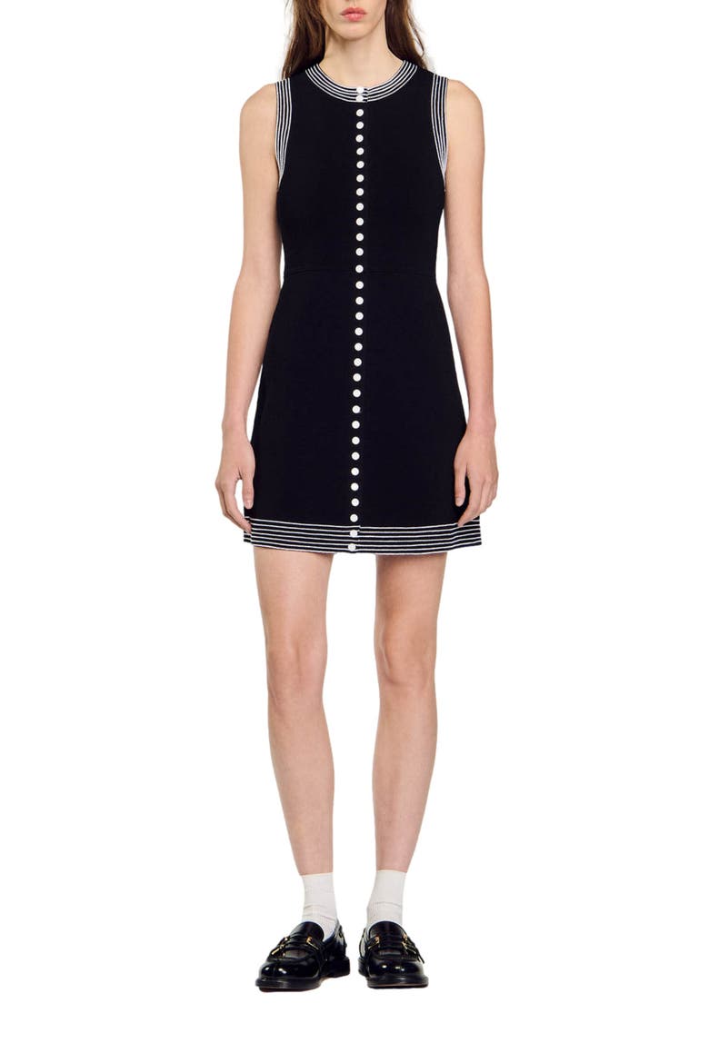 Short button-up dress, Main, color, Black