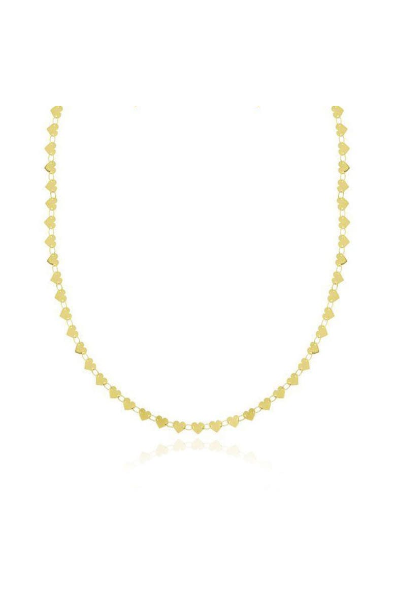 The Lovery Fine Jewelry Gold Mirrored Heart Necklace, Main, color, 