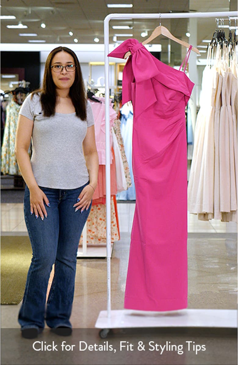 Bow Detail One-Shoulder Gown