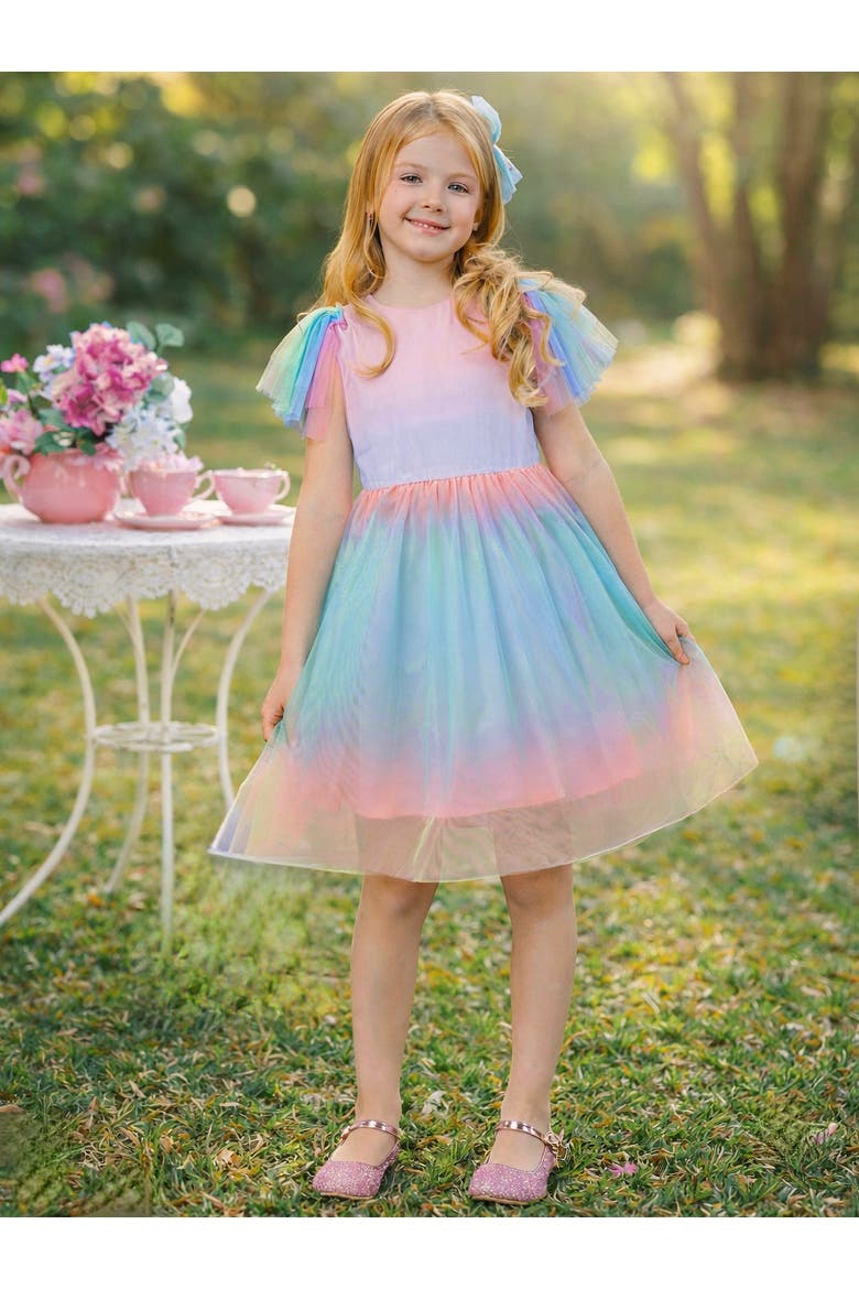 Cotton Candy Dreams Flutter Sleeve Party Dress, Alternate, color, Pink