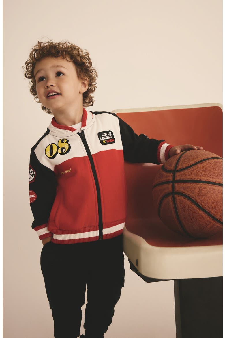Kids' Racing Driver Jacket, Alternate, color, RED/ IVORY