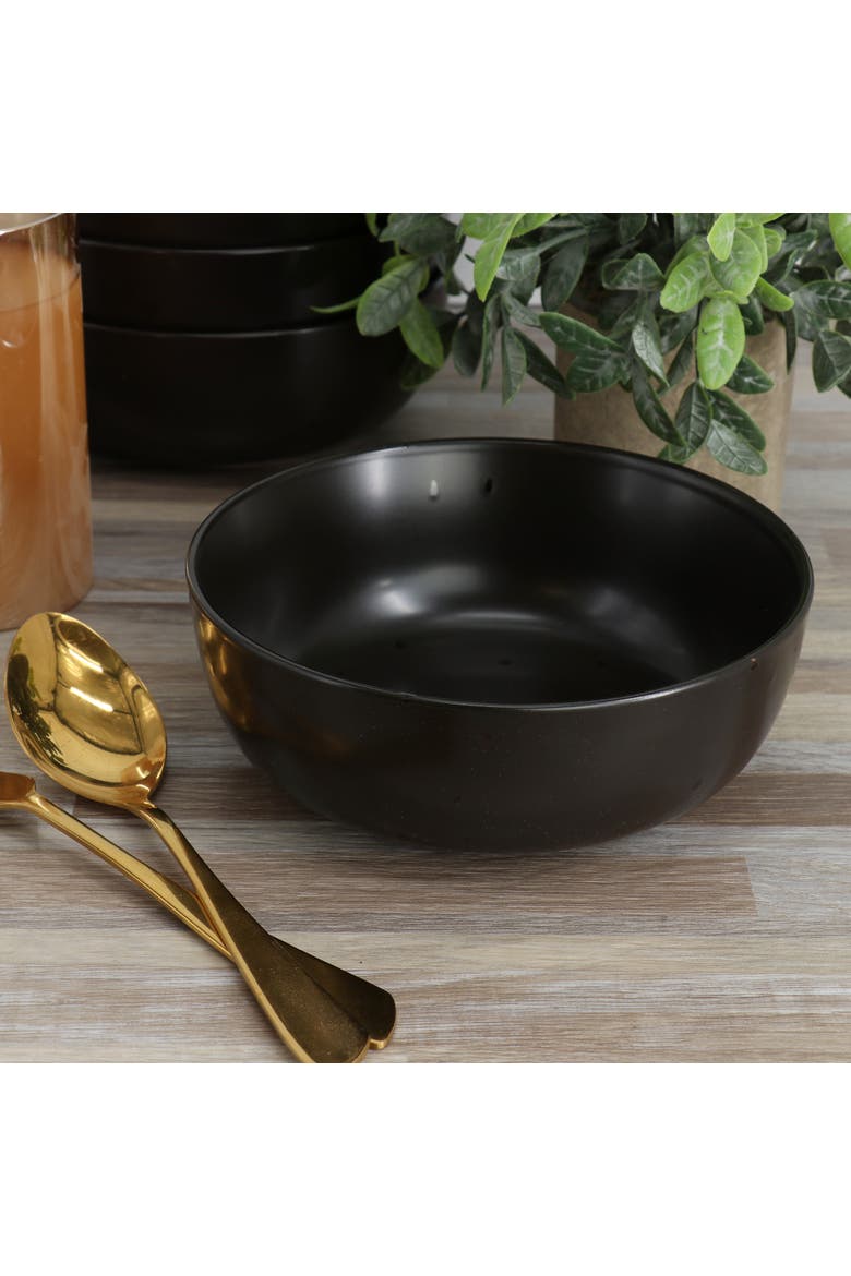 Mio Modern Coupe 6 piece 6.5in Round Stoneware Bowl Set, Alternate, color, Pepper
