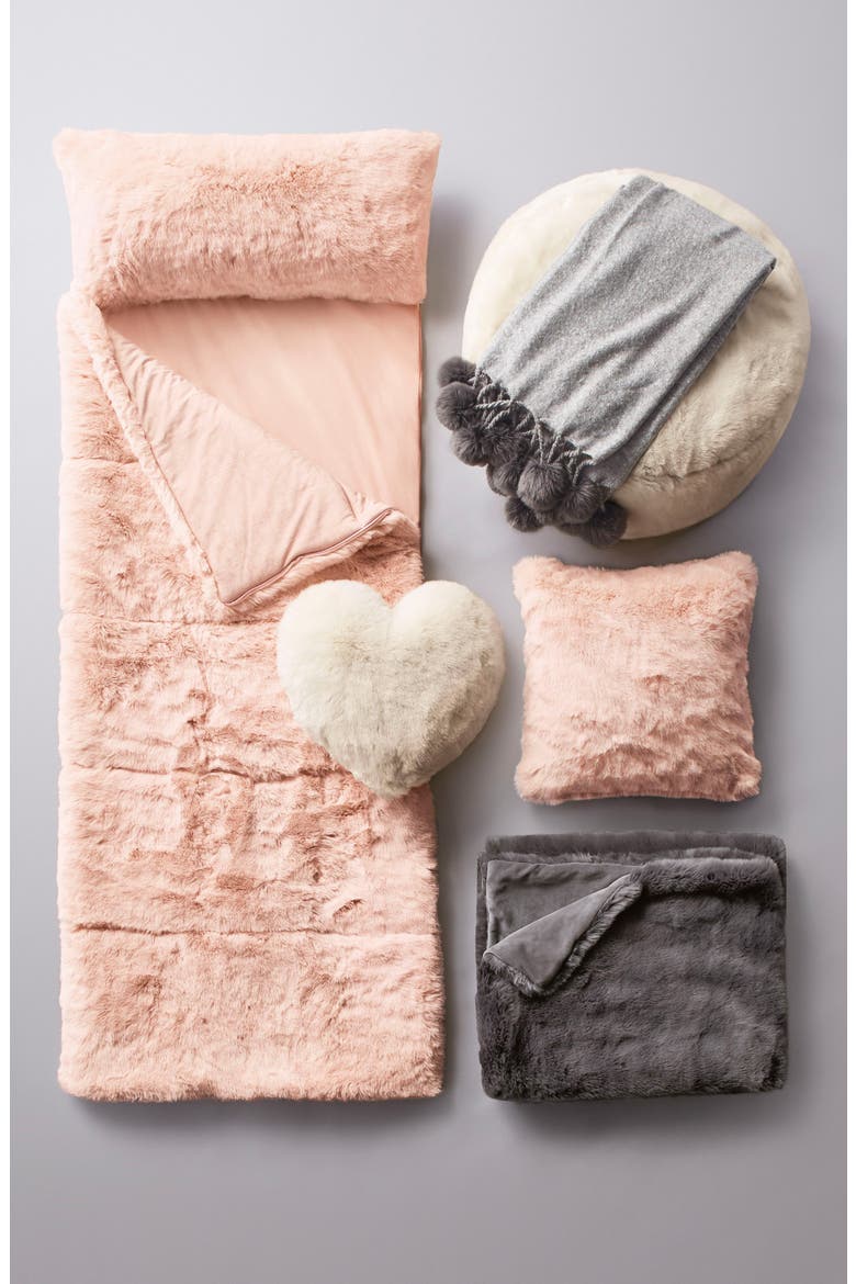 Cuddle Up Faux Fur Sleeping Bag, Alternate, color, IVORY