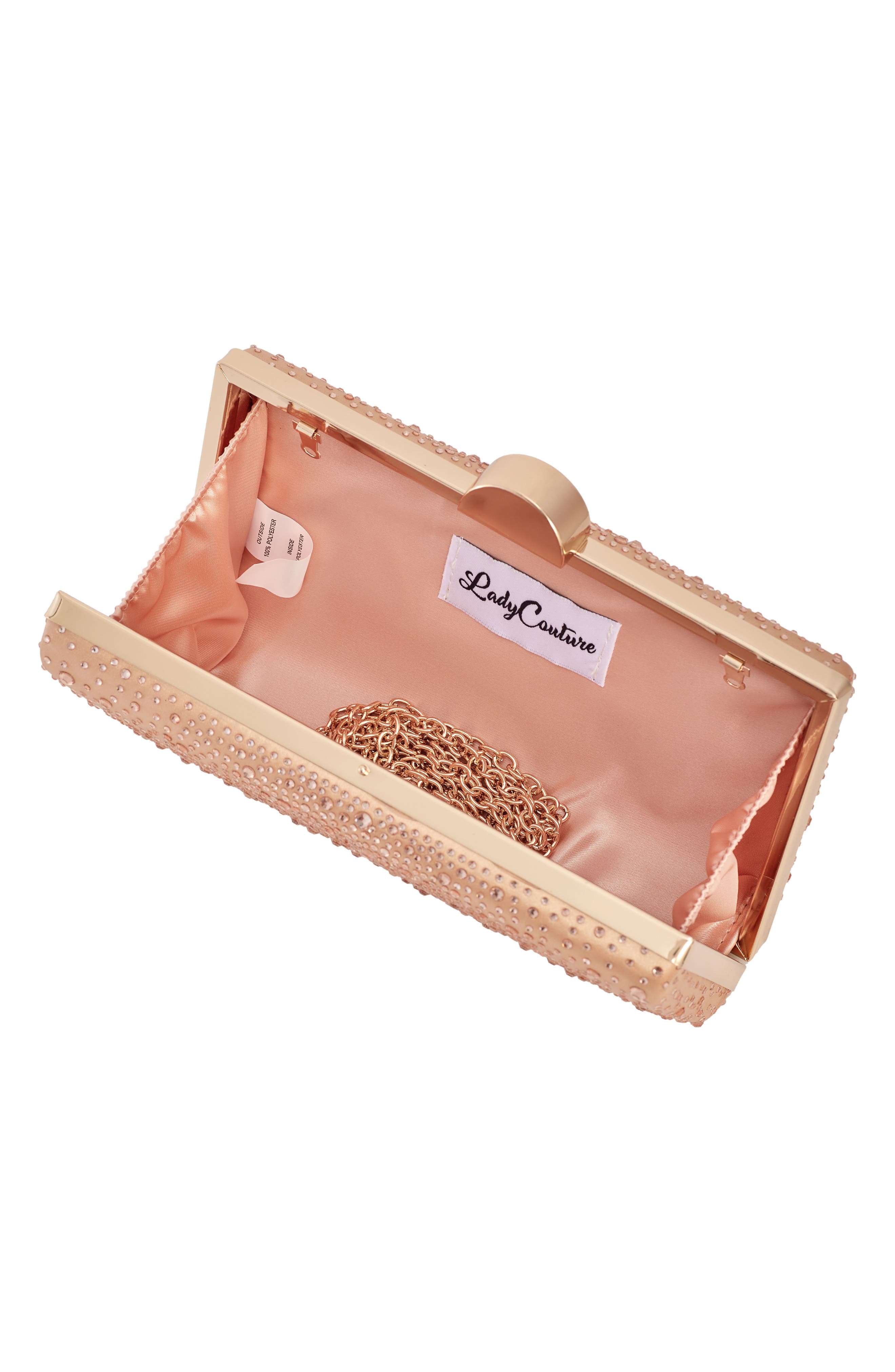 Glamorous Satin Evening Bag, Alternate, color, CHAMPAGNE