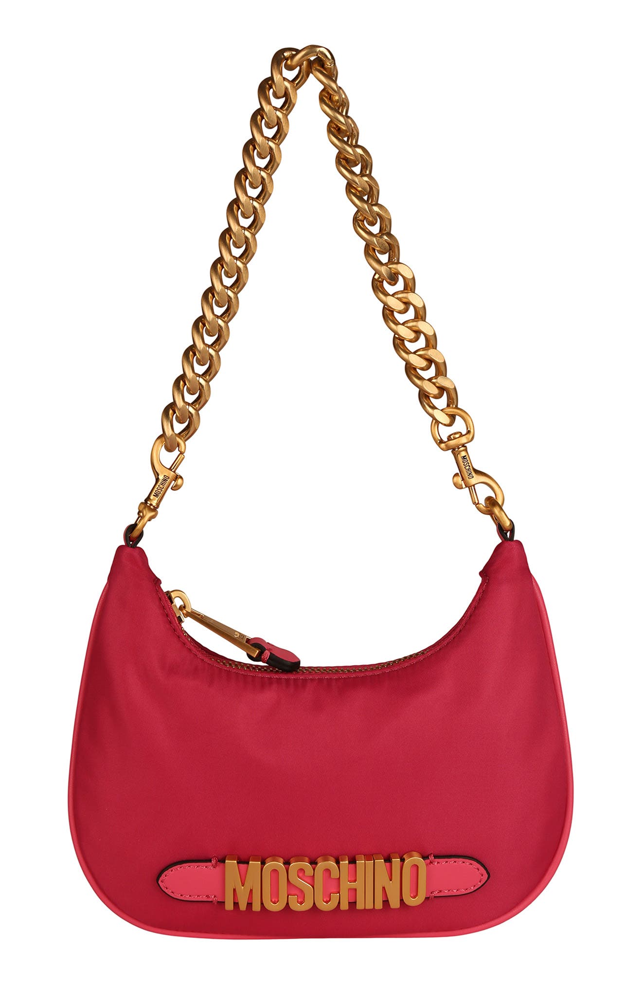 Moschino Chain Strap Nylon Shoulder Bag, Main, color, 