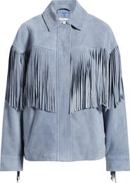 Open Edit Fringe Suede Jacket