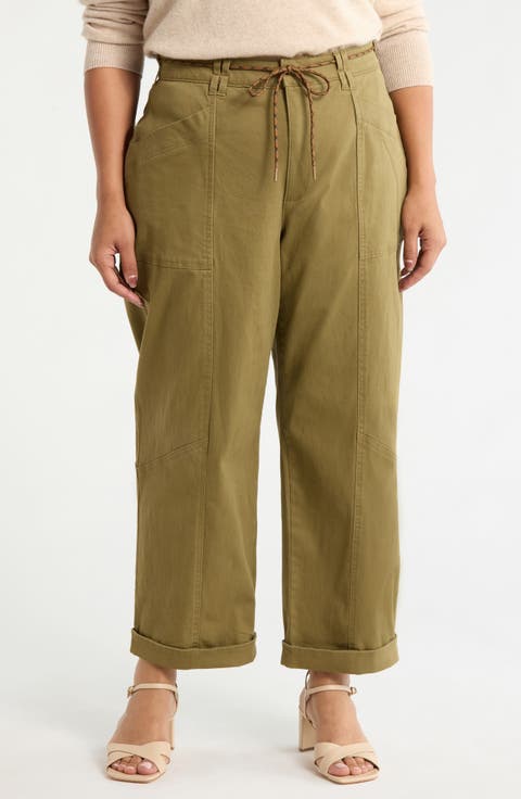 Ultra Skyrise Relaxed Drawstring Waist Stretch Cotton Pants