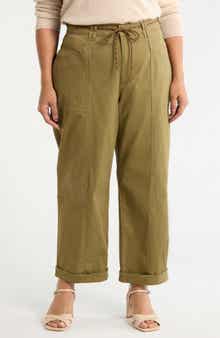 Ultra Skyrise Relaxed Drawstring Waist Stretch Cotton Pants