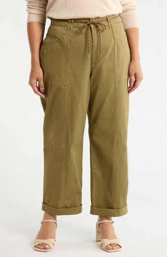 Ultra Skyrise Relaxed Drawstring Waist Stretch Cotton Pants