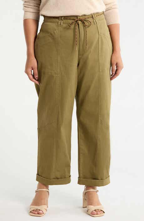 Ultra Skyrise Relaxed Drawstring Waist Stretch Cotton Pants