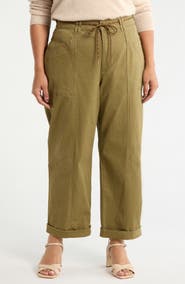 Wit & Wisdom Ultra Skyrise Relaxed Drawstring Waist Stretch Cotton Pants