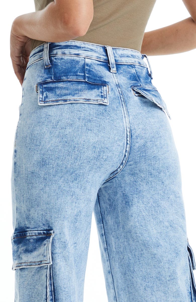 Bayeas High Waist Flare Leg Cargo Jeans, Alternate, color, Bright Star